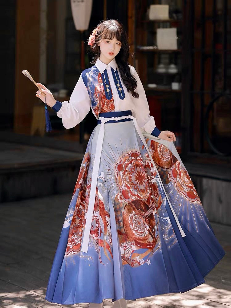 Loquat Flower Long-Sleeve Blouse
