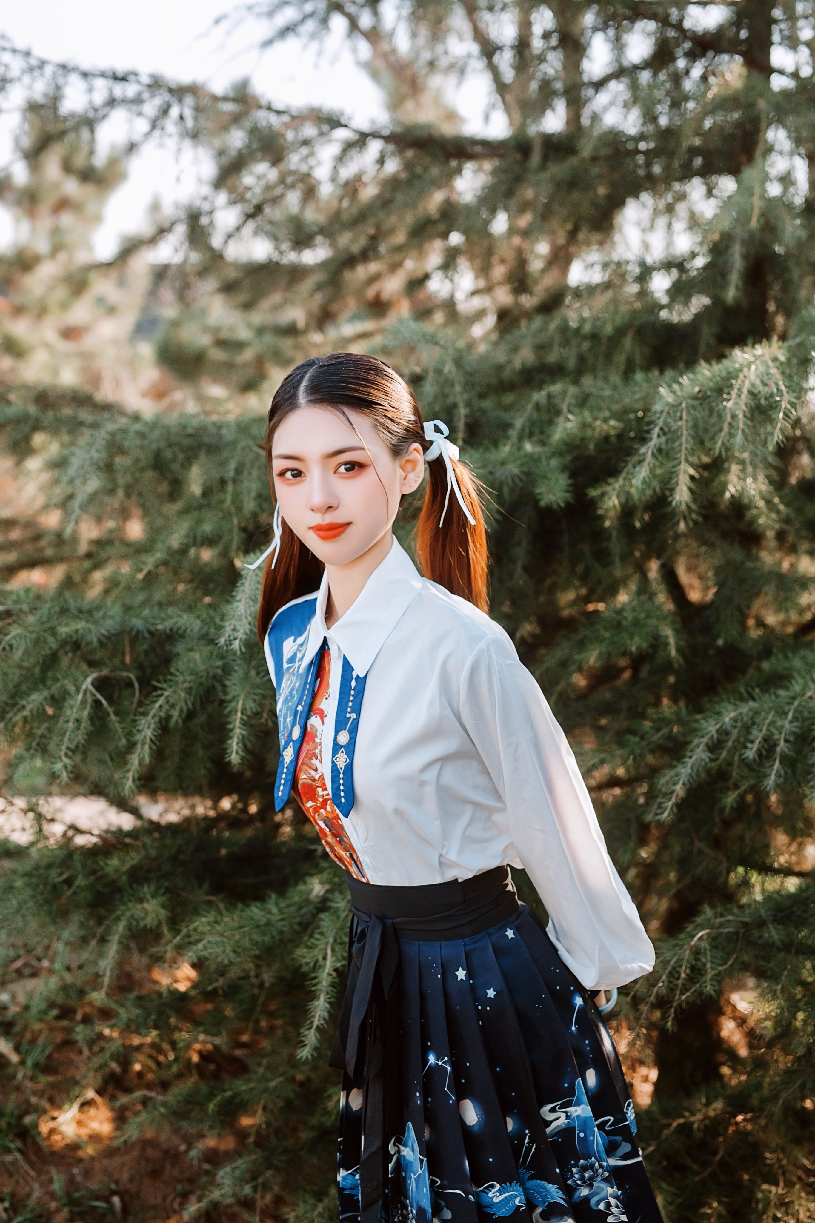 Loquat Flower Long-Sleeve Blouse