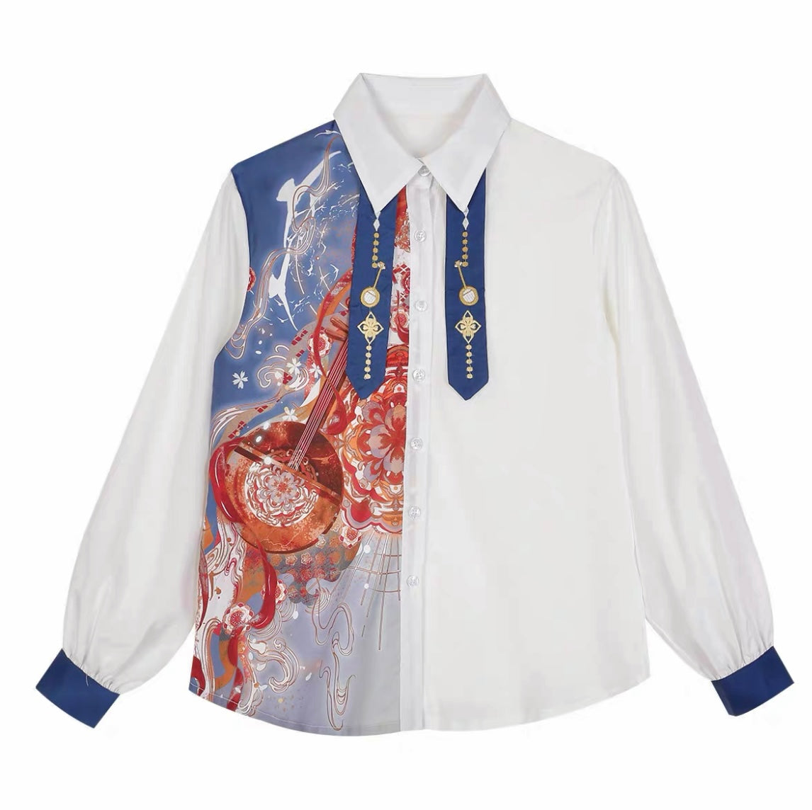 Loquat Flower Long-Sleeve Blouse
